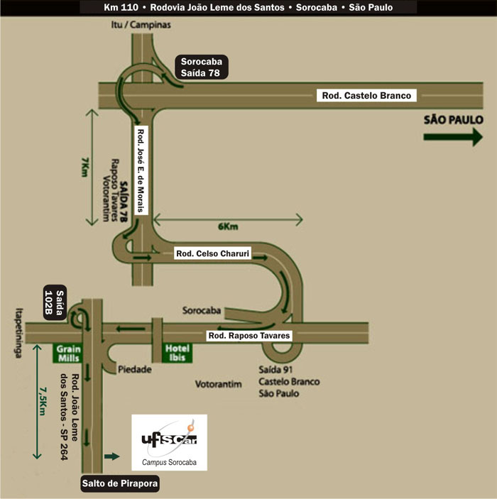 Como chegar a UFSCar - campus de Sorocaba